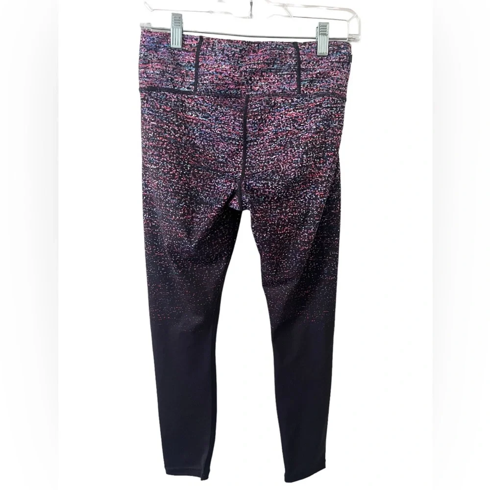 Athleta Womens Small Purple Pink Red‎ Geometric Print Ankle Leggings Pockets
